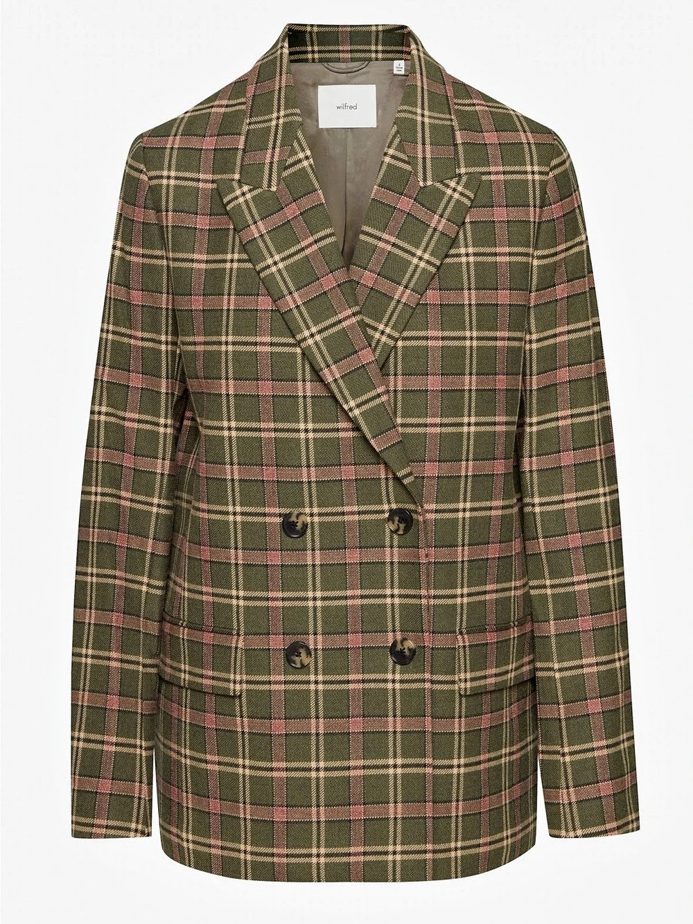 NWT - Aritzia / Wilfred Heartbreaker Plaid Blazer in Green & Pink - Size Medium